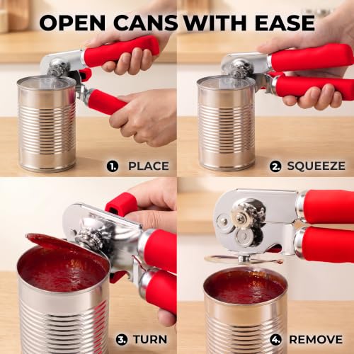 Image of Zulay Kitchen Stainless Steel Swing Open Manual Can Opener Comfortable Grip