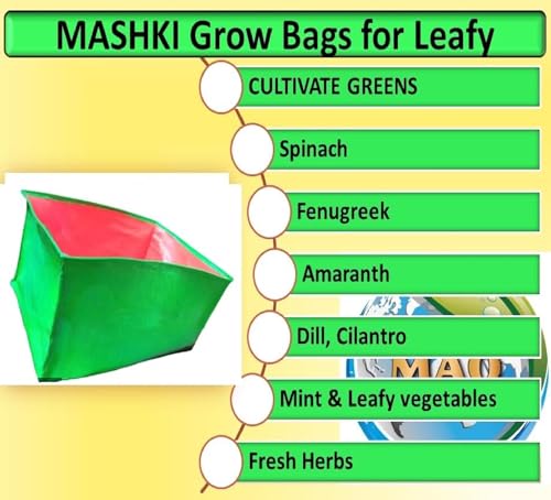 Image of MASHKI Rectangular HDPE 18 inchx12 inchx9 inch Inches Grow Bags for Rectangular Grow Bags for Gardening Also for Terrace Garden, Home and Kitchen Gardening (Standard, 1)