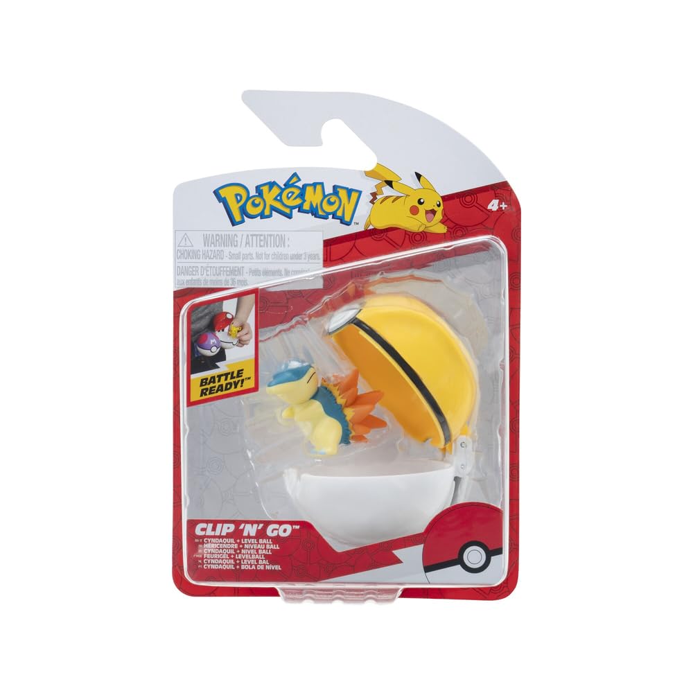Pokmon Clip N Go Cyndaquil and Level Ball - Includes 2-Inch Battle Figure and Level Ball Accessory