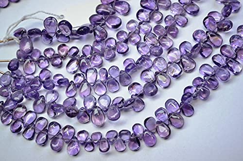 Perles améthyste rose naturelle poire lisse 7 pouces diy