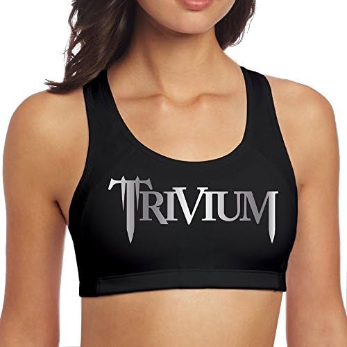 Women's Trivium Platinum Logo Racerback Yoga Sports Bra Black