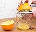 RSVP International Endurance® (JUC-PYX) Manual Hand Citrus Juicer Squeezer, Stainless Steel, 4.75 Inch Dia. | Use w/ Pyrex Cups, Bowls | For Oranges, Grapefruits, Lemons | Dishwasher Safe,Silver