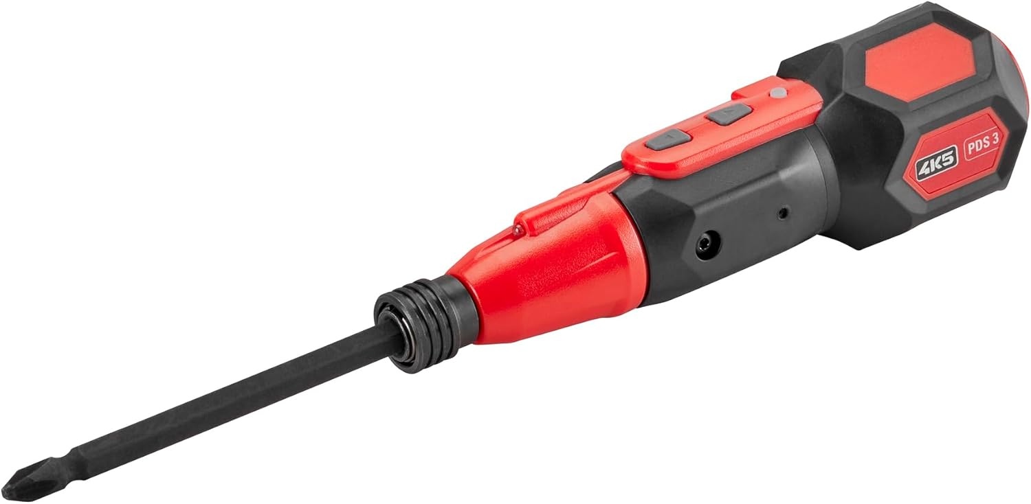 PDS 3 x 4K5 Electric Screwdriver with Manual Lock 10 Nm, 1/4 Inch Bit Socket, LED, Right/Left Rotation, USB Charging, Compact and Powerful
