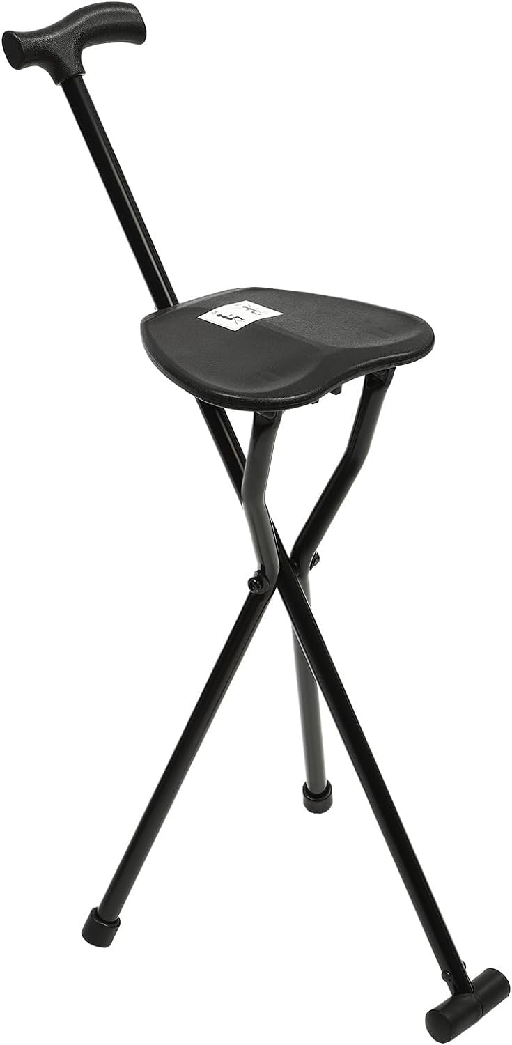 Trípode Bastón Bastón para Ancianos Silla Bastón Plegable Taburete Bastón Ortopédico Ayuda para Caminar Ideal para Ver Y Disfrutar De Deportes Al Aire Libre Y Partidos Deportivos