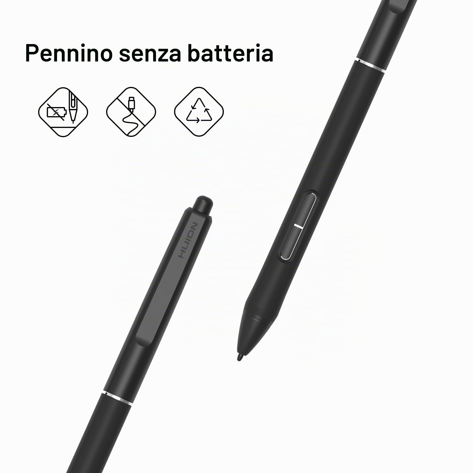 Penna slim senza batteria PW600S, supportata da Huion PenTech 4.0, compatibile con Kamvas 13 (Gen 3), Kamvas 16 (Gen 3), Kamvas Pro 19 e Kamvas Pro 27