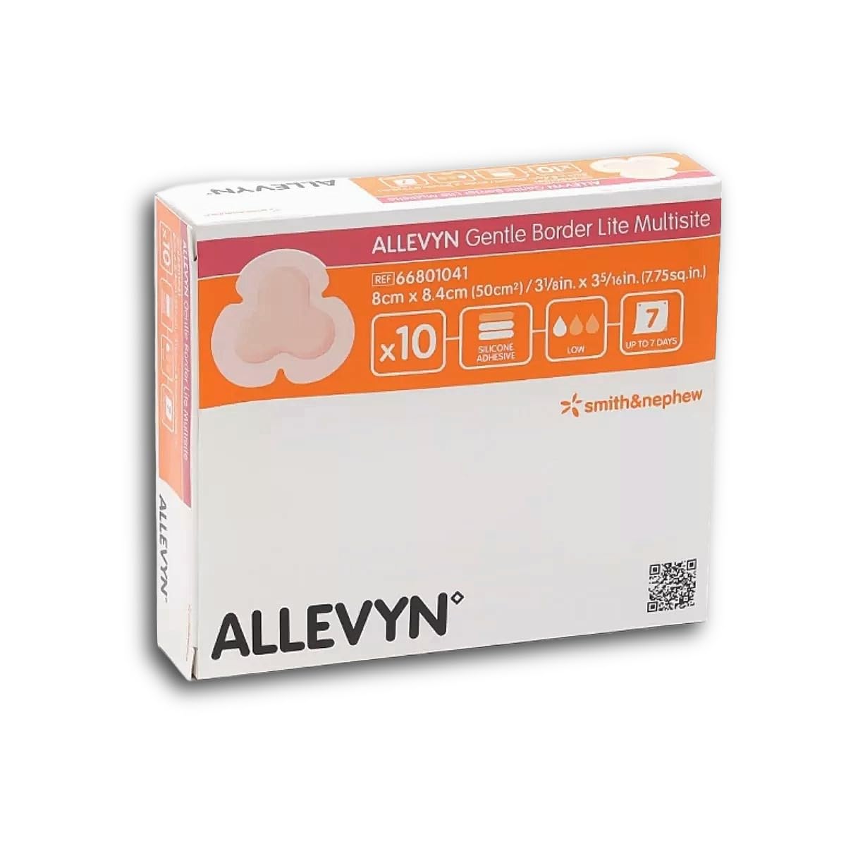 ALLEVYN Gentle Border LITE MULTISITE 8CM X 8.4CM Foam Backed Dressing - 10 DRESSINGS
