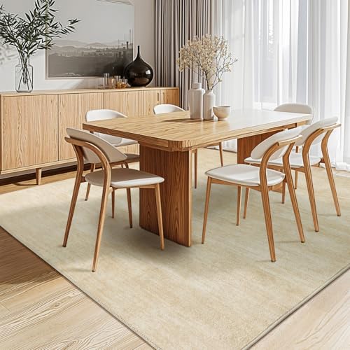 Washable Rug 5x7 Area Rugs for Living Room - Stain Resistant Non-Slip Backing Boho Rug for Bedroom,Durable & Ultra-Thin Vintage Large Area Rug(5x7,Beige)