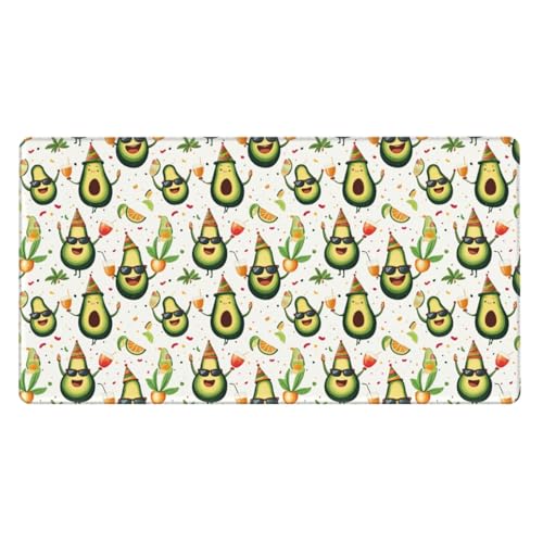 Joli tapis de souris mignon dessin animé avocat grand format, une idée cadeau bureau idéale