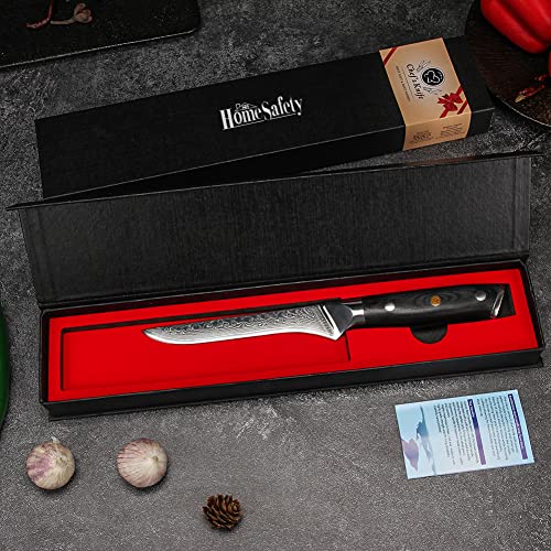 Damascus Fillet Knife, 14.5 cm Fish Knife Made of 67 Layers of VG10 Damascus Steel, G10 Handle, Gift Box, Filleting Knifes use for Home Restaurant Kitchen - Image 9