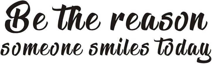 IARTTOP Inspirational Quote Wall Decal, Be The Reason Someone Smiles Today Motivational Saying Stickers,Positive Attitude Vinyl for Bedroom Living Room Classroom Decor,Black
