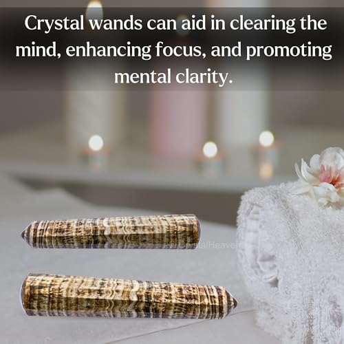 Image of Aragonite Crystal Wand - Pointed Crystal Wand for Energy Healing, Chakra Balancing, Meditation and Home Decor - Crystals and Healing Stones for Gift
