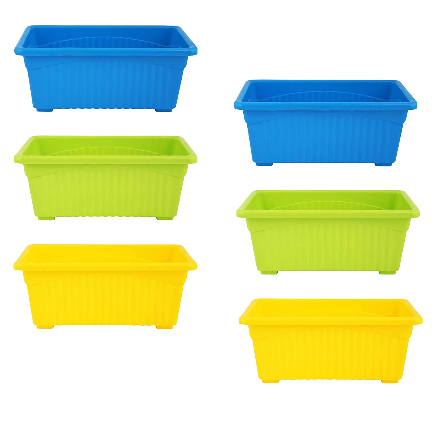 Mr. Carve Rectangular Plastic Pots for Plants Window Planters (14 x 7