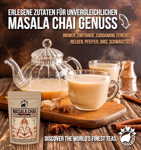 NanaNatura's MASALA CHAI TEE 100g | perfekt für Chaitee, Chai-Latte mit Milch oder Iced Chai | 100% natürlich | köstlicher Schwarztee mit aromatischen indischen Gewürzen | wärmend & energetisierend