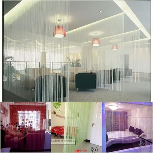 Wambere Pack of 2 1 x 2 m String Curtain Line Curtain Door Curtain Background Curtain Rope Curtain String Curtain for Window Decoration Room Divider Decoration Holiday Decoration - Image 3