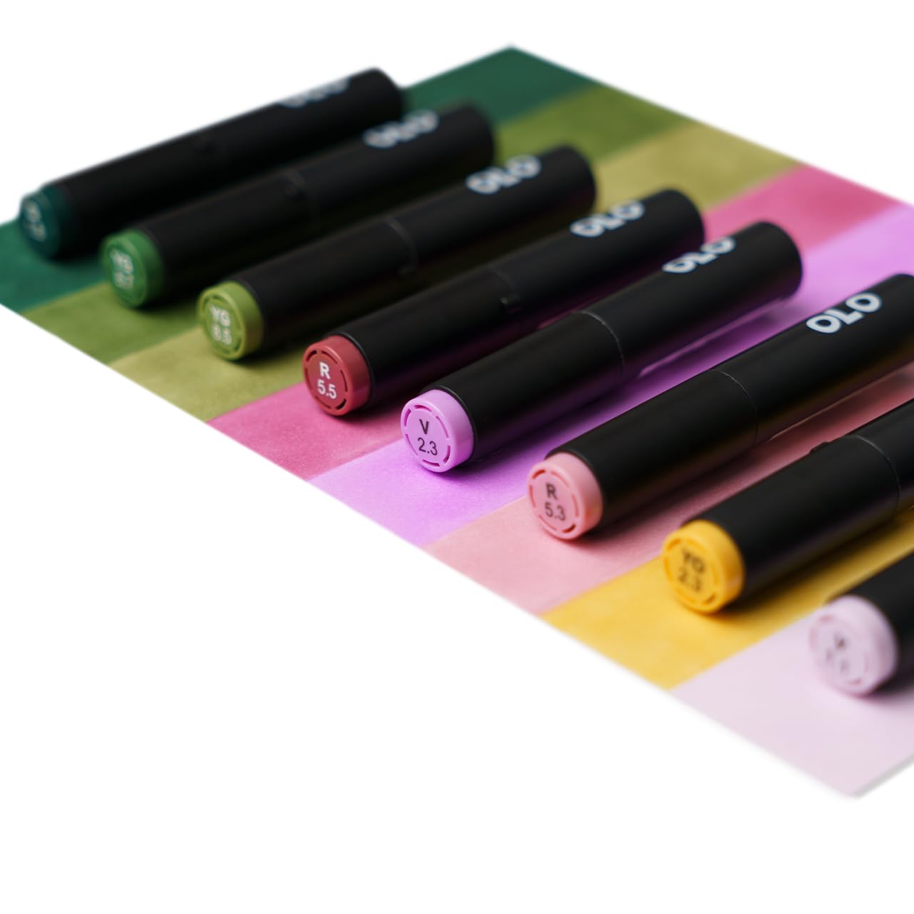 OLO Botanical - Set di 8 pennarelli ad alcool con punta a pennello, personalizzabili con innovativo flusso di inchiostro, pennarelli professionali a doppia punta per illustrazioni, schizzi, disegno