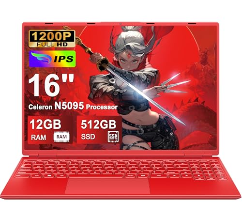 NOTODD PC Portatile Laptop 16 Pollici Portatile 12+512GB 1TB SSD Espansione