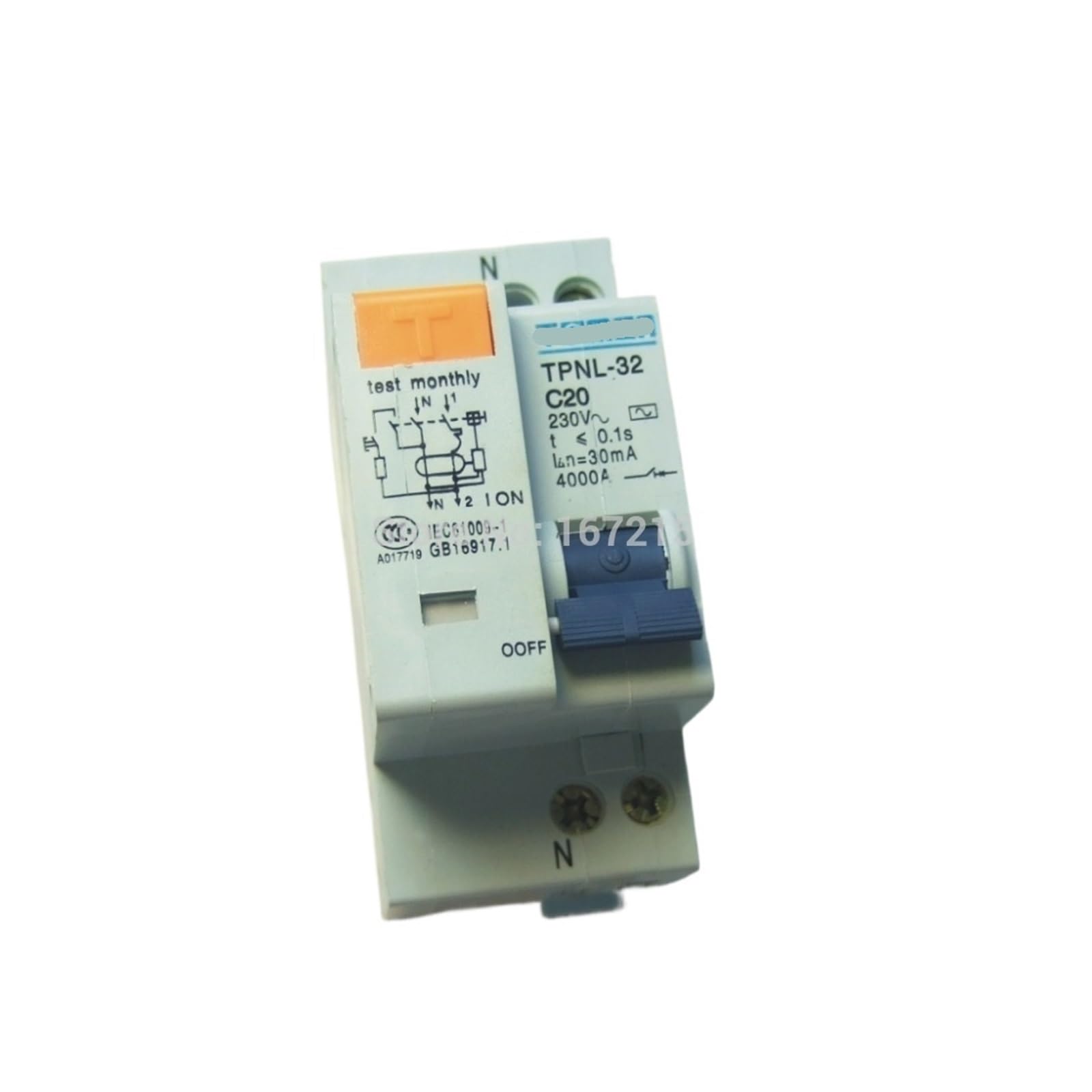 CHULKJFX 1P+N 20A 230V~ 50HZ/60HZ Residual Current Circuit Breaker with overcurrent and Leakage Protection