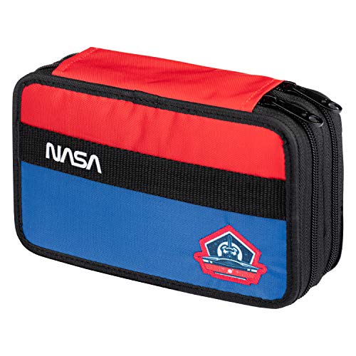 Preisvergleich Produktbild Baagl Zweistöckiges Federmäppchen für Junge, Schulmäppchen für Schreibwaren, Schulsachen Federtasche, Jungen Federmappe, Mäppchen für Schule (NASA)