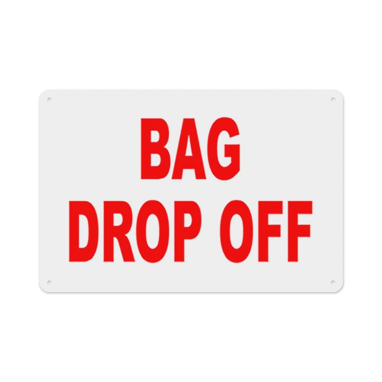peiyeety Bag Drop Off Sign Aluminum Tin Warning Signs for Home Outdoor Garden 12X16 Inches