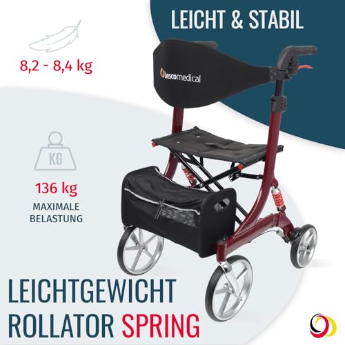 Alu-Rollator Leichtgewicht Rollator Spring Gehhilfe