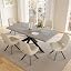 130-170cm Table + 6 Beige Chairs - C