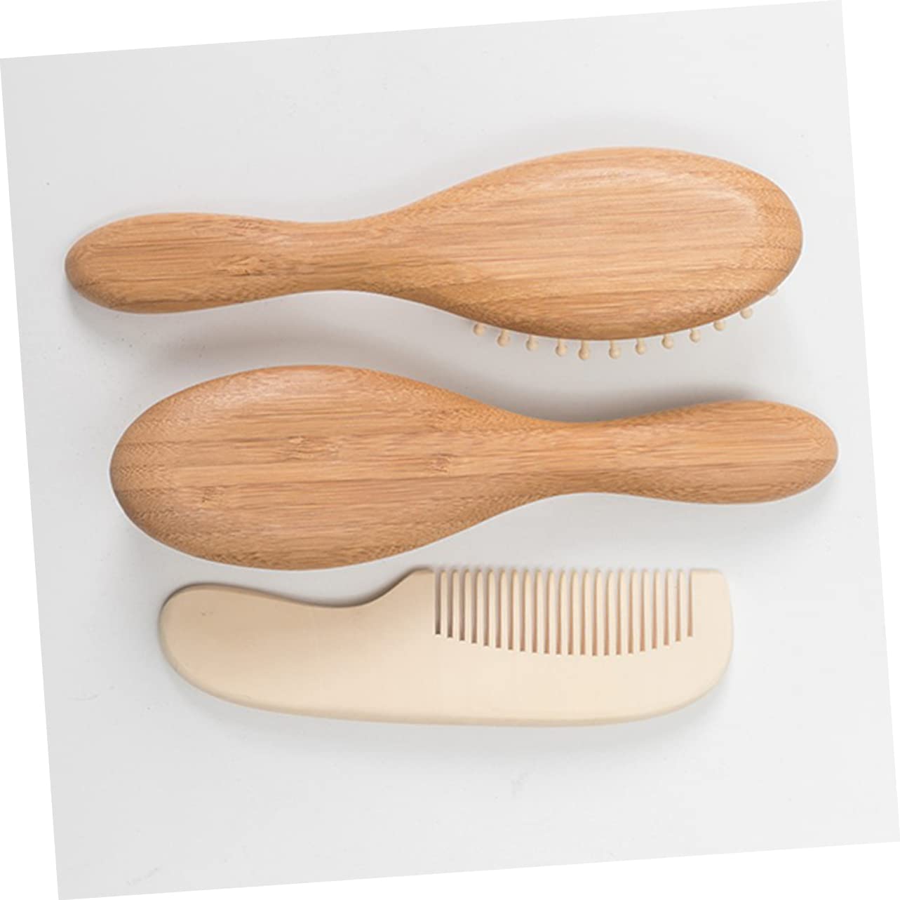 FRCOLOR 6 Piezas Peine Bebé Cepillo Fregar Para Niños Pequeños Peine Para Bebe Recien Nacido Regalo Registro Para Bebé Peines Recién Nacido Cuidado Madera Cepillo Lana