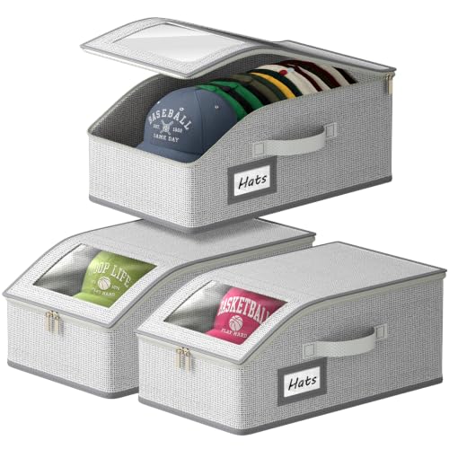 Zeinunk Hat Storage for Baseball Caps, 45 Pack Hat Organizer for Closet