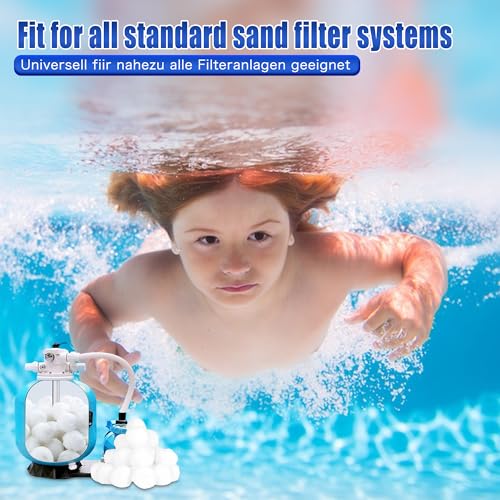 Miniatura 8 de Yoosi 800g Bolas Filtro Piscina, Bolas Depuradora Piscina, Reemplaza 28kg Arena De Filtro, Para Instalaciones De Filtro De Arena, Piscina, Acuarios