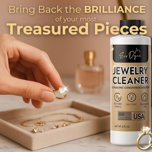 Ultrasonic Jewelry Cleaner Solution (16oz) Concentrated Jewelry Cleaner for Diamonds, Gold, Silver & More | Compatible with Ultrasonic Machine (s) - Made in USA4