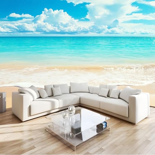 Papier peint panoramique 3D ciel bleu et nuages pour une ambiance zen à la maison
