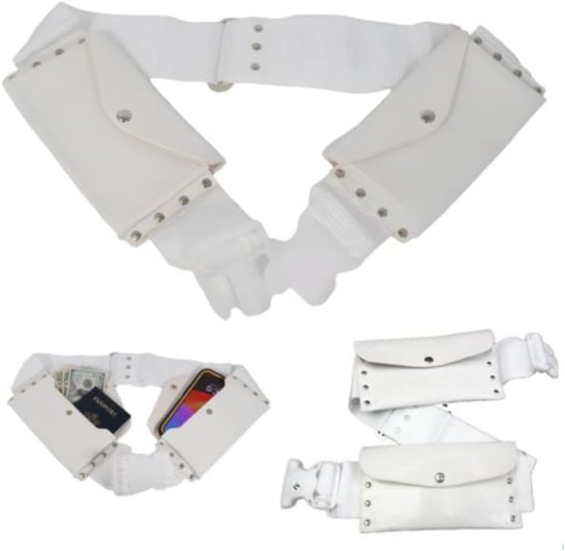 Mart9® Premium Ihram Belt for Men - Adjustable Waist Strap Unstitched Comfortable for Hajj & Umrah Pilgrimage Attire White Belt According to Sunnah Perfect for Ihram & Ehram Waterproof