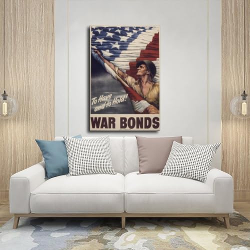 Impression sur toile de qualité supérieure : affiche rétro WW2 Propaganda 50,8 cm - 5