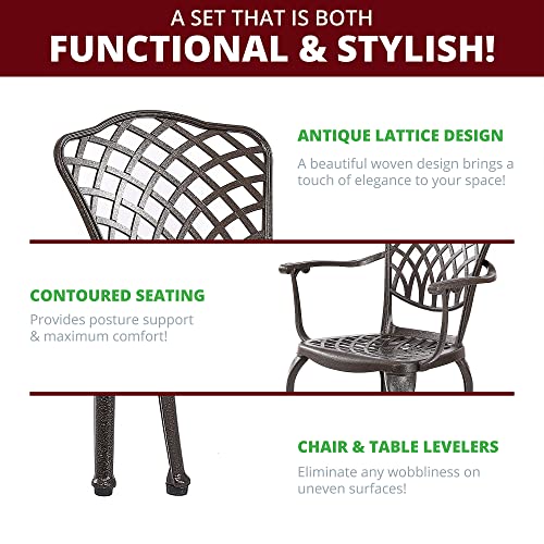 Kinger Home 5-Piece Outdoor Dining Set Patio Dining Set For 4 Cast Aluminum Table And Chairs For Garden, Backyard #TOP4