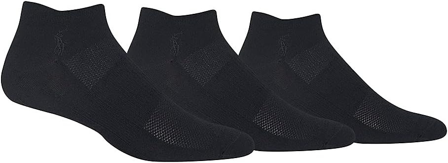 POLO RALPH LAUREN Tech Sport Ghost Liner Socks - 3 Pack (827035PK) (Black, One Size)