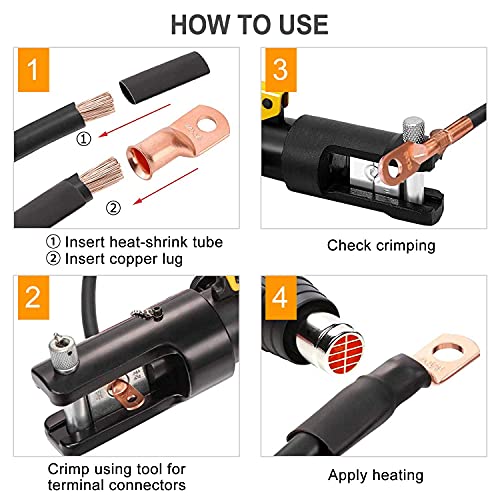 Terminales cable 2/0 AWG conectores de cobre para crimpar de 3/8 7