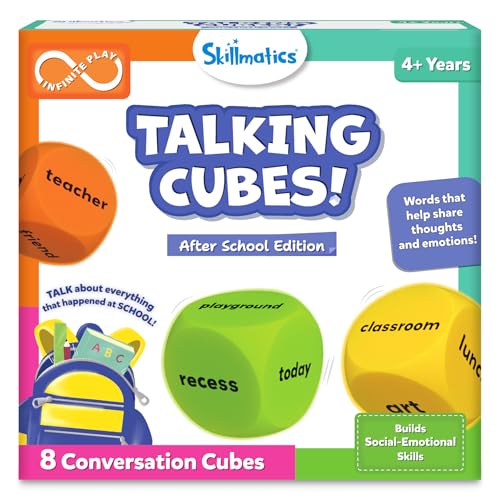Skillmatics Conversation Cubes for Kids - 8 Foam Cubes for Social-Emotional Learning, Easter Basket Stuffers, Back-to-School Supplies, Teacher Resources, Autism Tools, Gift for Ages 4, 5, 6, 7 and Up