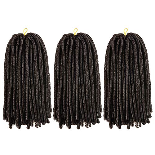14" Dreadlocks Crochet Braids 3 Packs Faux Locs Crochet Braiding Hair Extensions Havana Mambo Crochet Hair (4#)