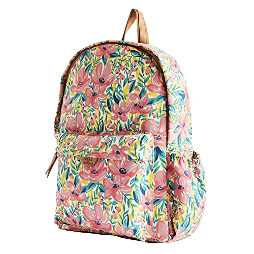 Image of TEAL BY CHUMBAK Laptop Backpack for Women, Stylish Canvas Bag for College, Office, School and Travel, Fits 15-Inch Laptop, Lightweight and Durable with Organizer