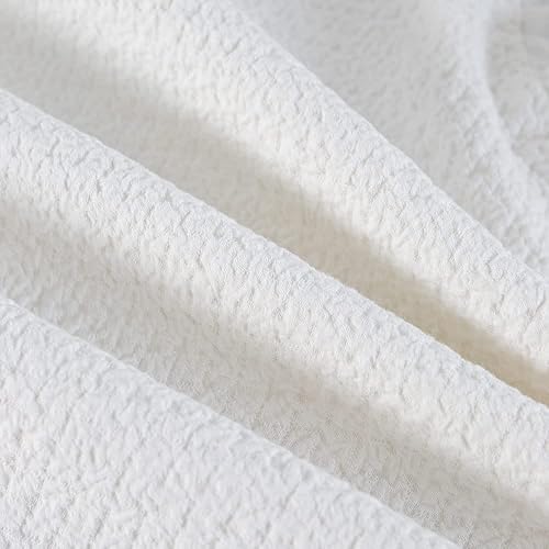 Miniatura 9 de GLORY SEASON Juego de 2 fundas de almohada de algodón puro con borde con volantes, tela gruesa y sólida lavada Dobby pesada (estándar 20 x 26