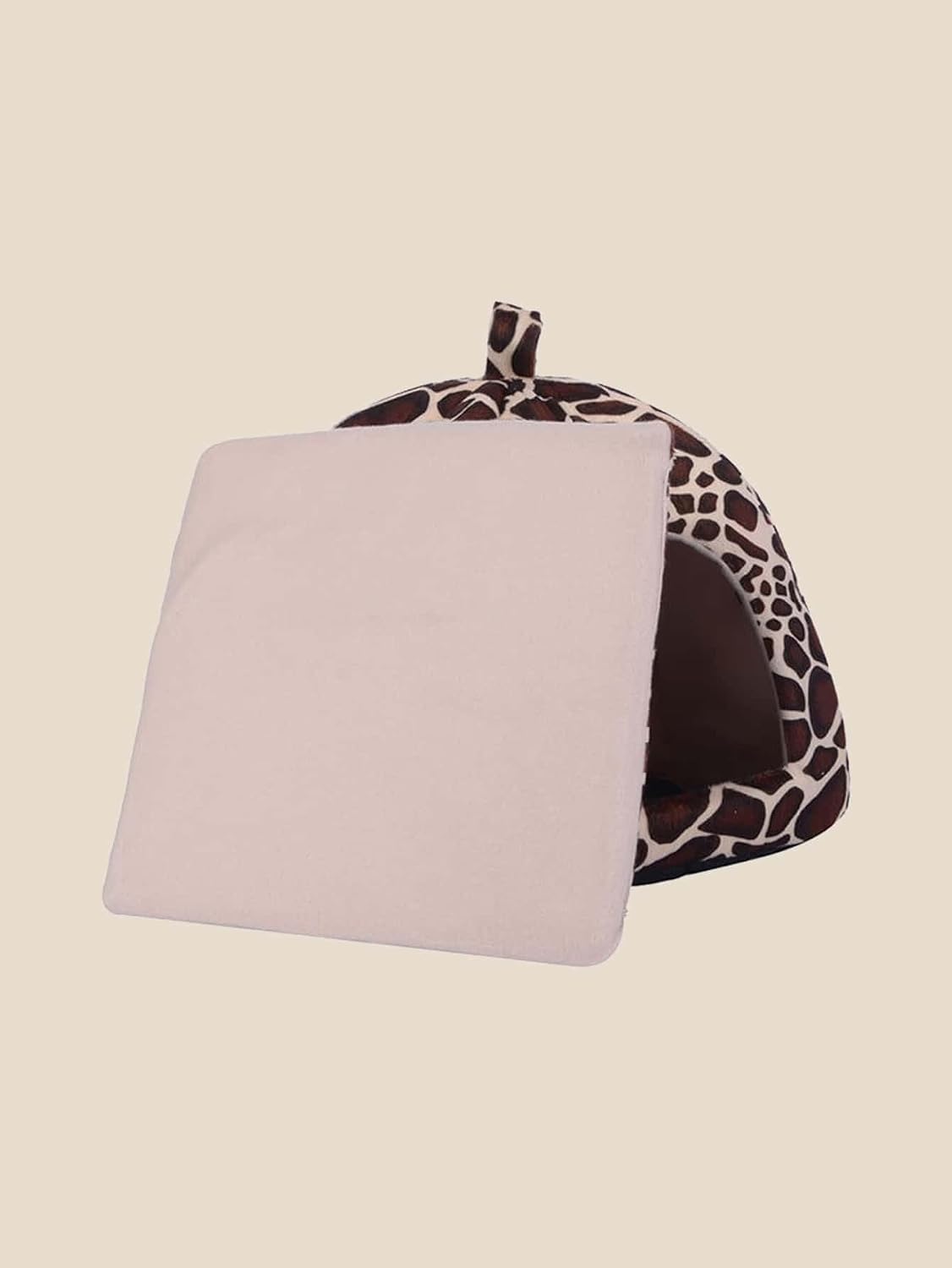 review QWINEE Leopard Pattern Pet Bed Soft Dog Bed Mats Anti-Slip Cave Dog Crate Pad for Puppy Small Medium Large Dogs Cats Kitten Coffee Brown S