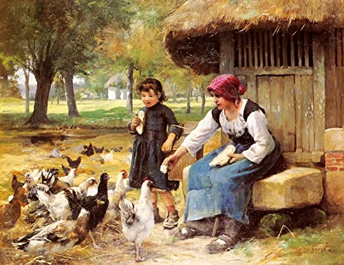 Tableau L'heure du repas Julien Dupre poster art vintage et impression décoration chambre 60x90