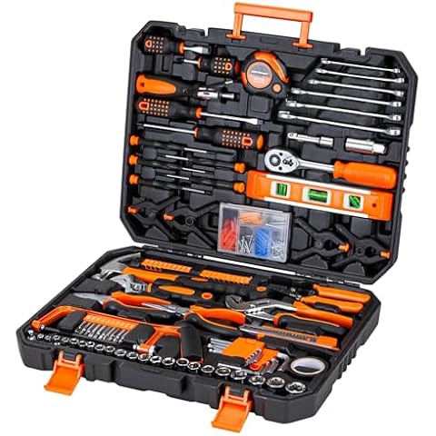 CARTMAN 238 Piece Socket Wrench Auto Repair Tool Combination Package Mixed General Household Hand Tool Set Tool Kit with Plastic Toolbox Storage Case Cover