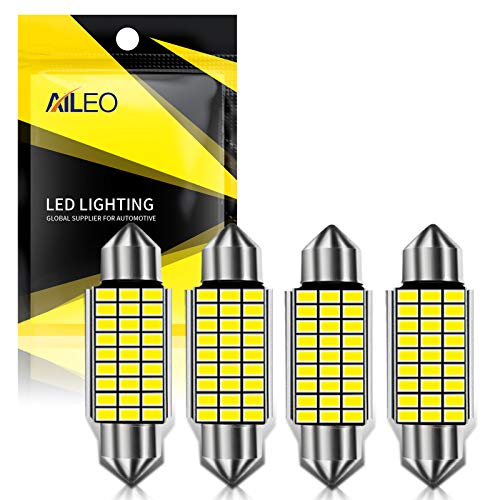 C5W 6418 LED Bulbs 36mm Xenon White Super Bright Chipsets 6411 6461 6451 LED Festoon Canbus Error Free for Car Interior Dome Trunk Light, Replacement(Pack of 4)