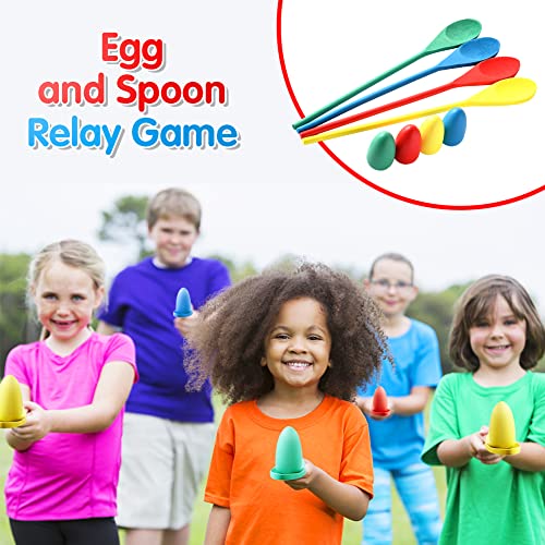 Abnaok 20PCS Outdoor Games Potato Sack Race Bag, 3-Legged Race Bands, with Egg and Spoon Race Lawn Games for Outside Backyard Field Day Birthday Party Games for Kids and Adults.