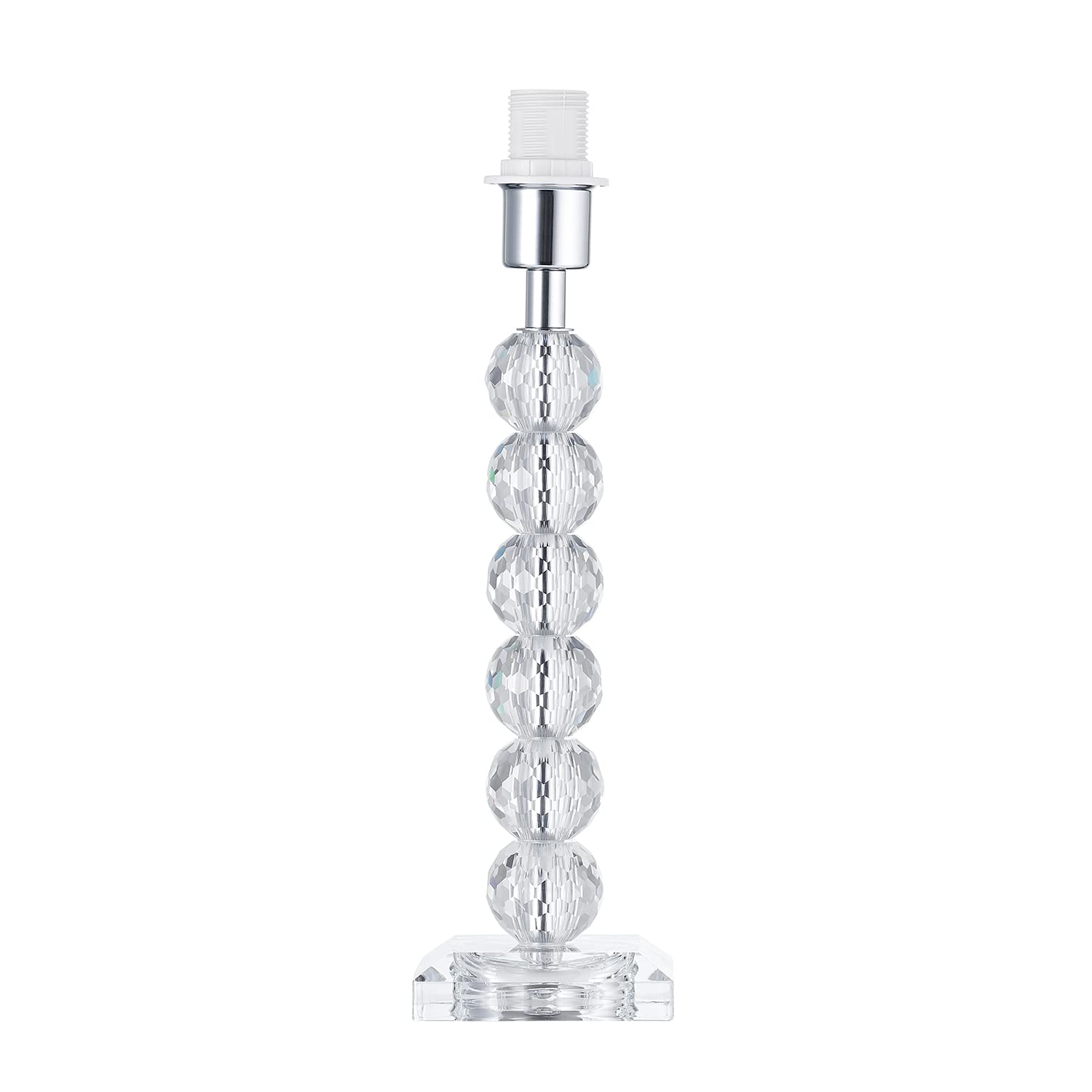 Contemporary Clear K9 Crystal Glass Table Lamp Base with Faceted Spheres by H...