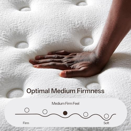 Image of Queen Mattress, 12 Inch Cooling Hybrid, Gel Memory Foam with Pocket Coils, Medium Firm, Motion Isolation, Pressure Relief, CertiPUR-US Mattress