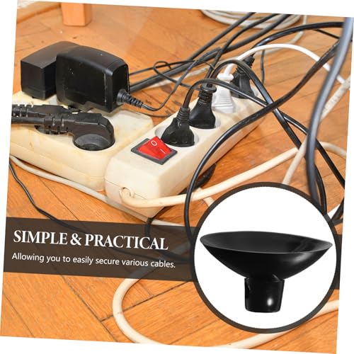 Healifty 20pcs Abrazaderas para cables con ventosa organizadoras para debajo del escritorio y pared para gestión de cables de alimentación miniatura 3