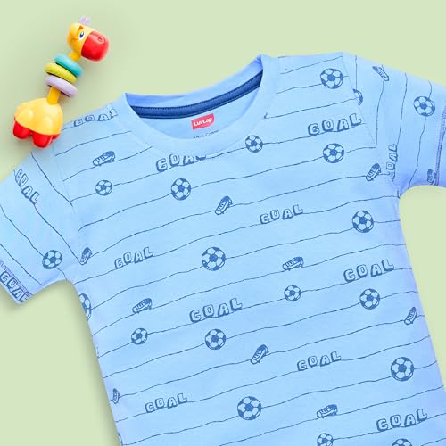 Image of LuvLap Baby Boys Regular Fit 100% Cotton Half Sleeves Boys T-Shirts and & Shorts Set Pack of 3