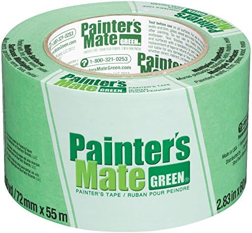 Painter's Mate Green Brand CP 150/8-Day Painter's Tape, Multi-Surface, 72mm x 55m, Green, 1 Roll (103364)