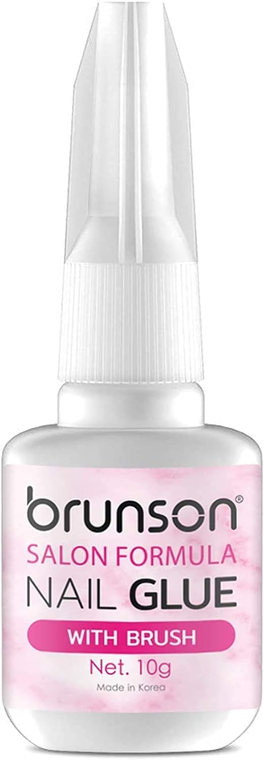 Brunson Nail Glue with brush for Artificial Nail Tips fast Nail glue Acrylic Nails 10g Ultra Quick Nail Glue and Strong Nail glue for long lasting